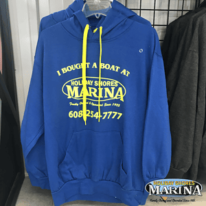 Holiday Shores Marina Hoodie Sweatshirt Blue & Neon